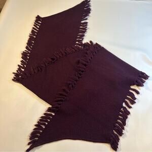 Rebecca Minkoff Deep Plum Extra Long Angled Hem Scarf With Fringe